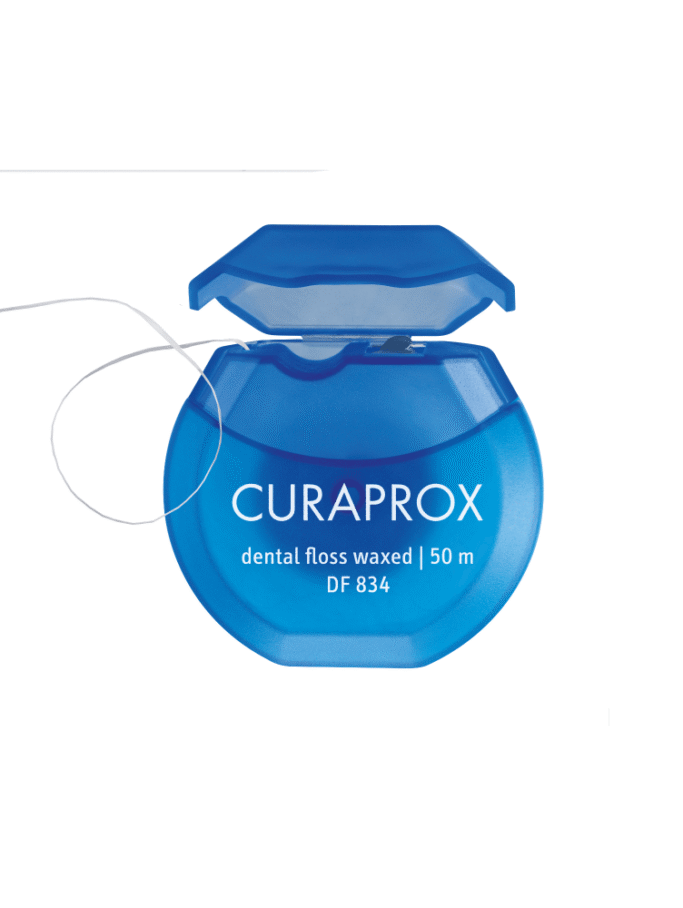 CURAPROX tarpdančių siūlas-vaškuotas