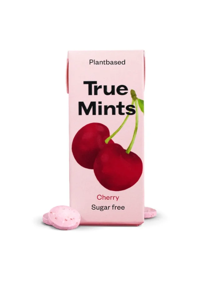 TRUE MINTS vyšnių skonio pastilės be cukraus