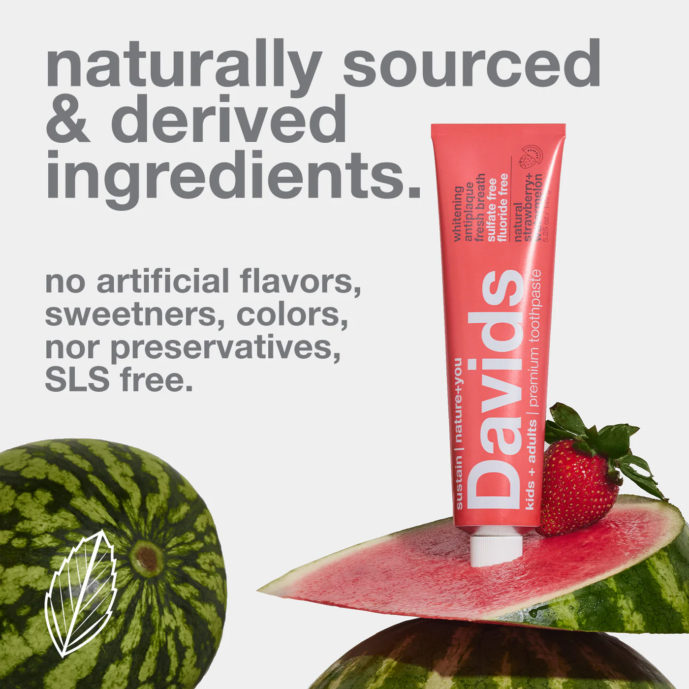 DAVIDS Whitening+Antiplaque Kids+Adult, Strawberry Watermelon dantų pasta