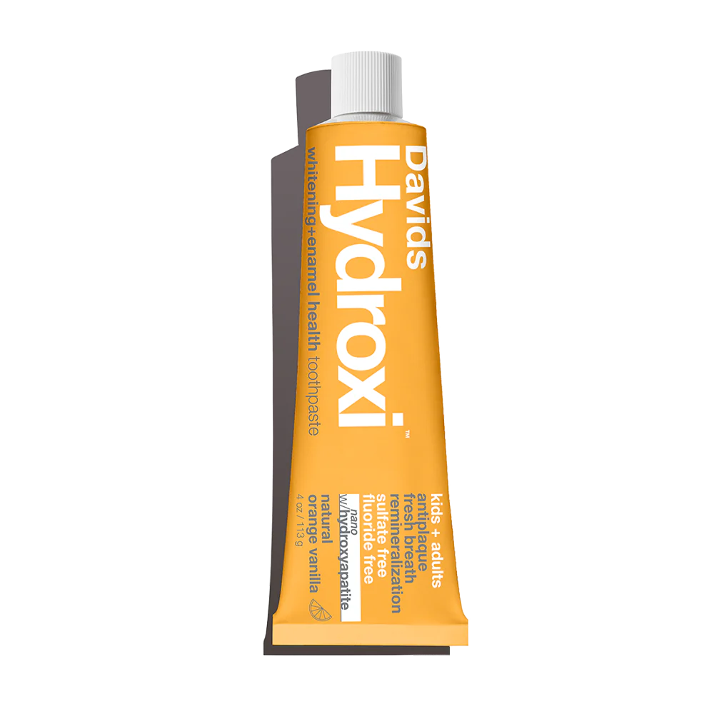 DAVIDS Hydroxi™ Whitening+Enamel Health Kids+Adult, Orange Vanilla dantų pasta su hidroksiapatitu
