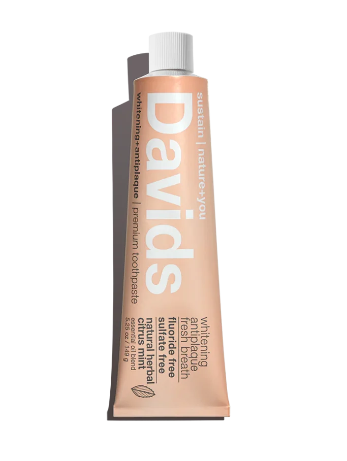 DAVIDS Whitening+Antiplaque Herbal Citrus Peppermint dantų pasta