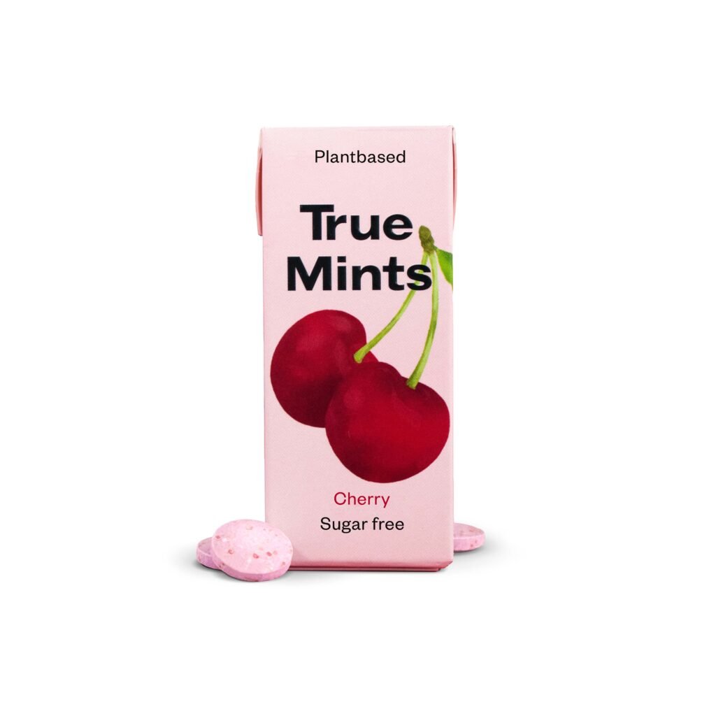 TRUE MINTS vyšnių skonio pastilės be cukraus