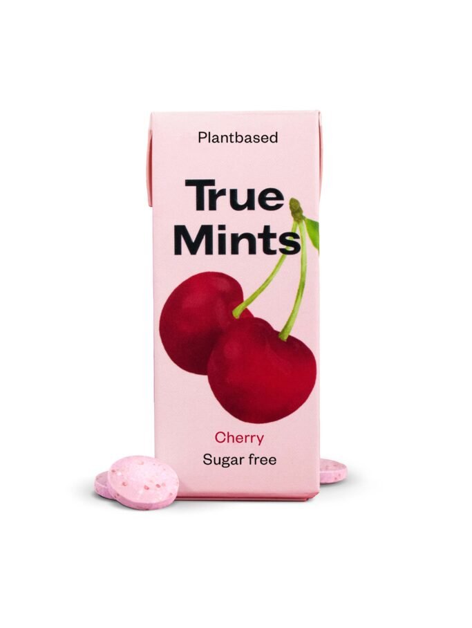 TRUE MINTS vyšnių skonio pastilės be cukraus