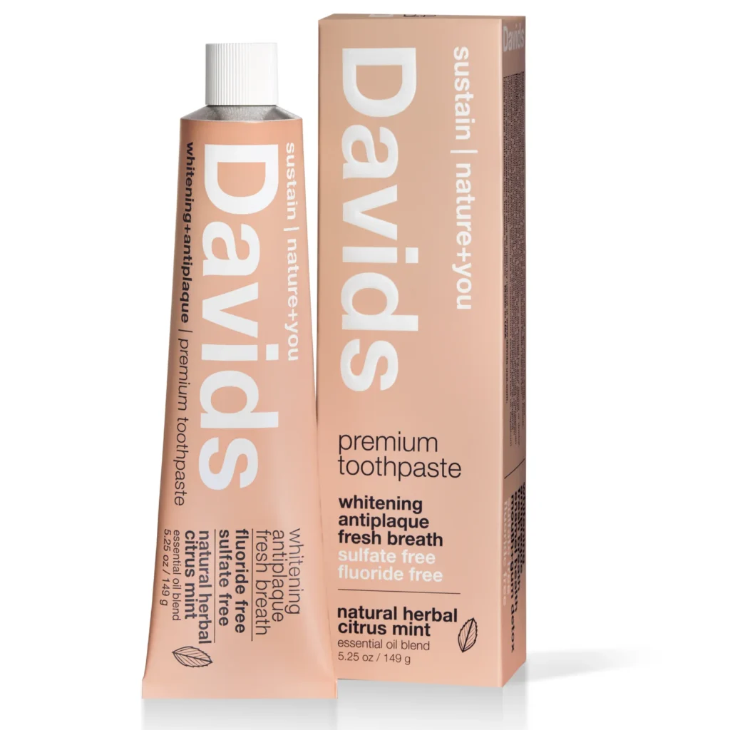 DAVIDS Whitening+Antiplaque Herbal Citrus Peppermint dantų pasta