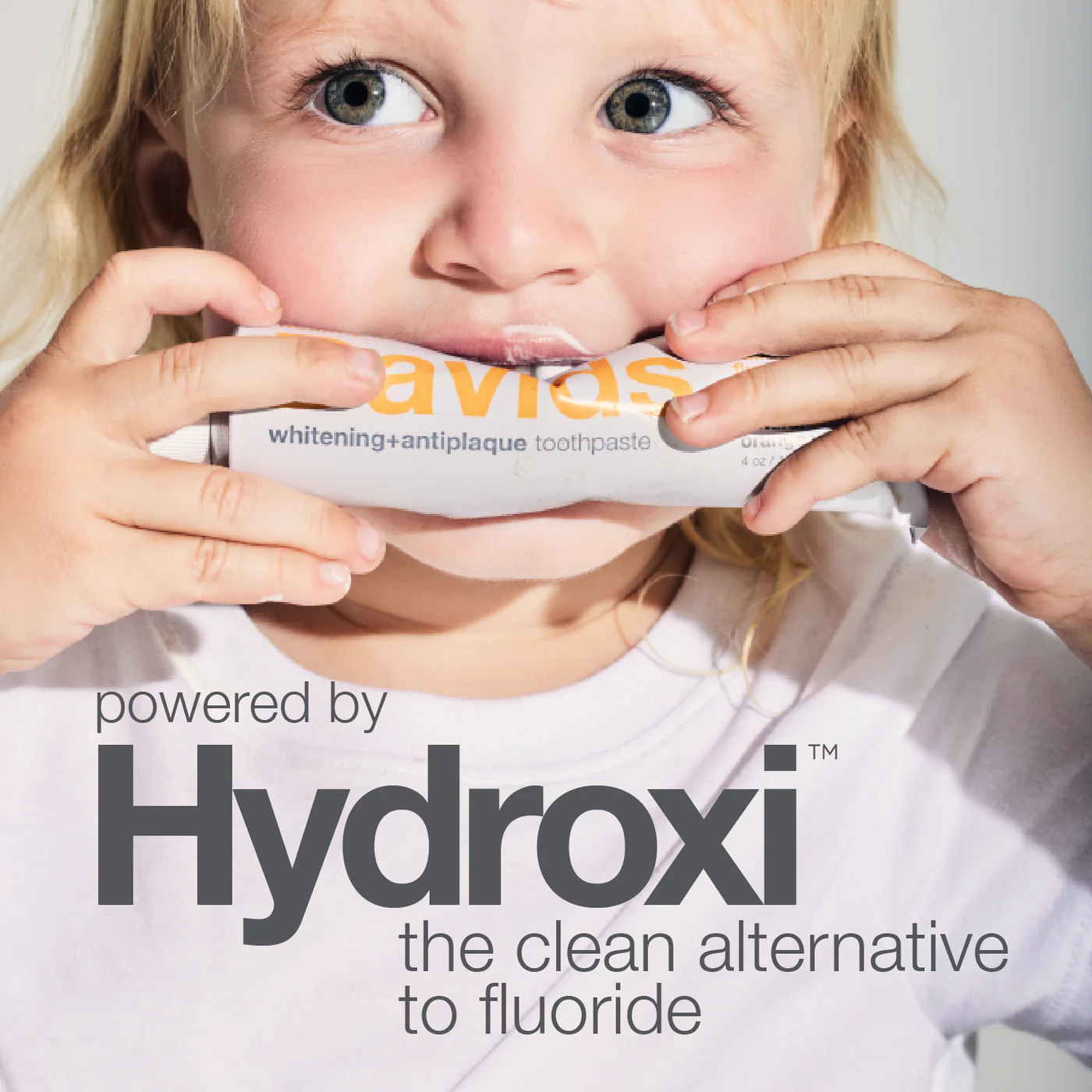 DAVIDS Hydroxi™ Whitening+Enamel Health Kids+Adult, Orange Vanilla dantų pasta su hidroksiapatitu