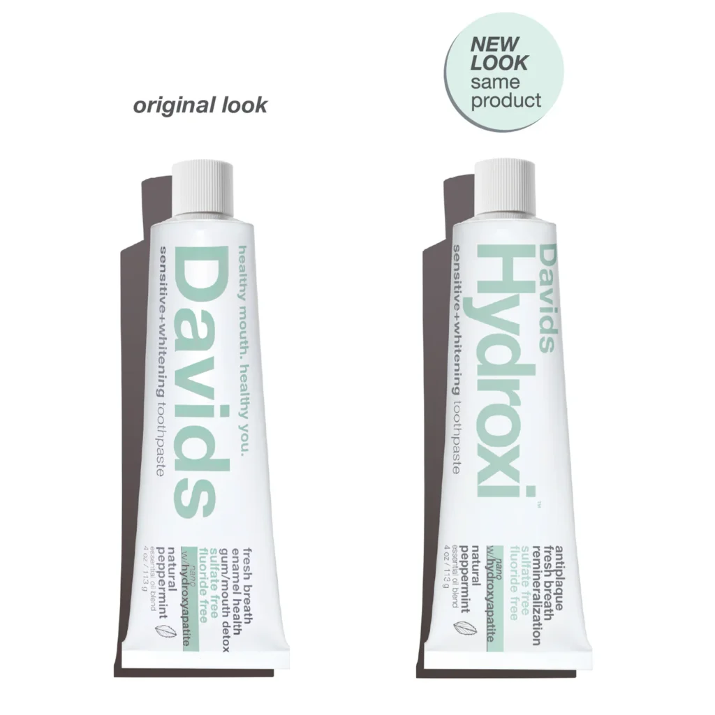 DAVIDS Hydroxi™ Sensitive+Whitening Peppermint dantų pasta su hidroksiapatitu