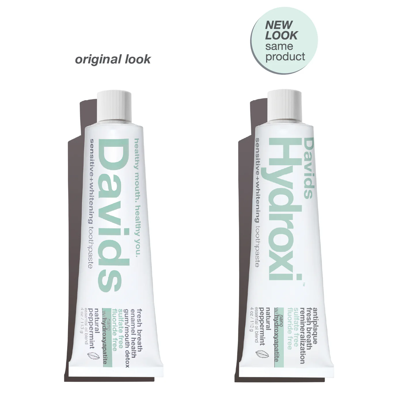DAVIDS Hydroxi™ Sensitive+Whitening Peppermint dantų pasta su hidroksiapatitu
