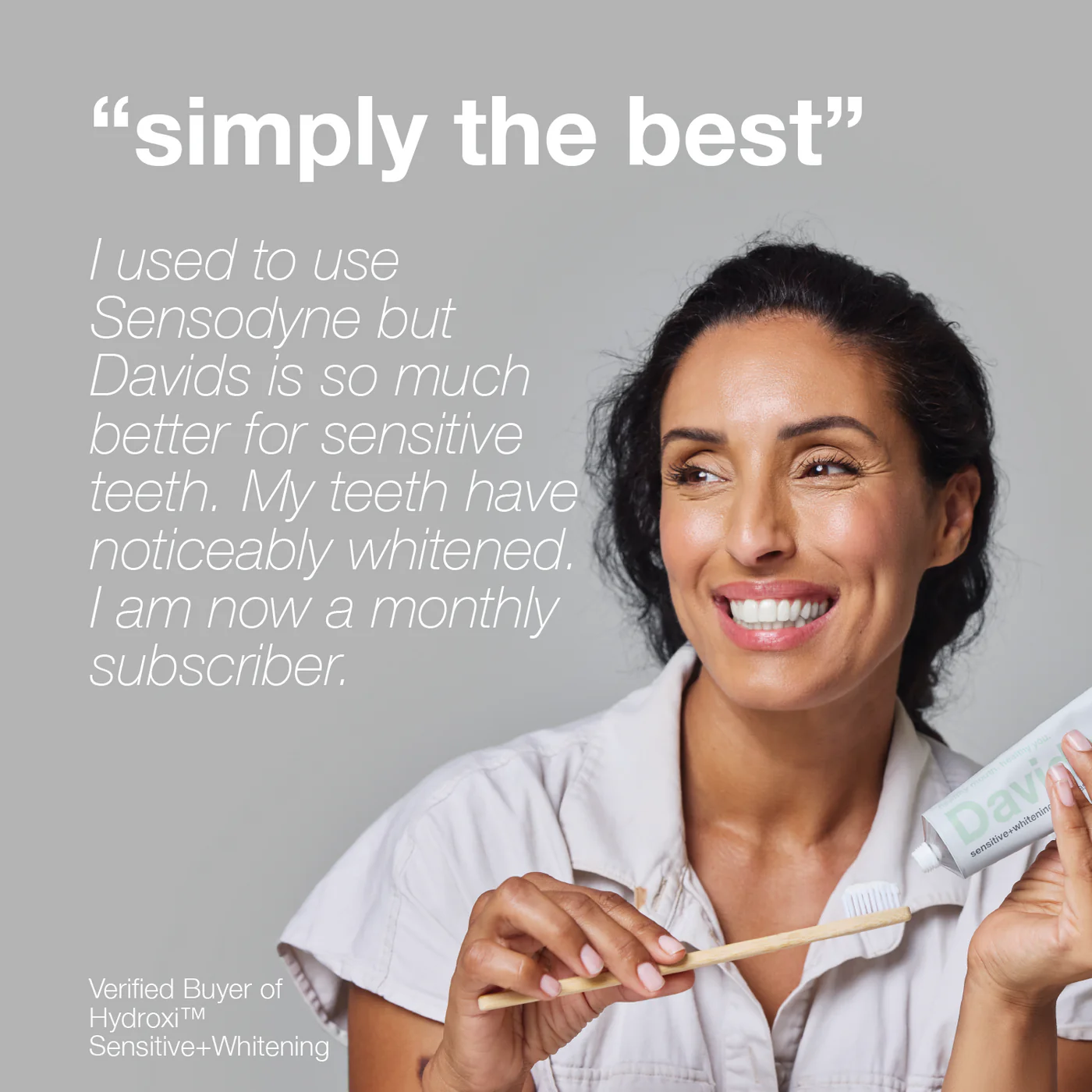 DAVIDS Hydroxi™ Sensitive+Whitening Peppermint dantų pasta su hidroksiapatitu