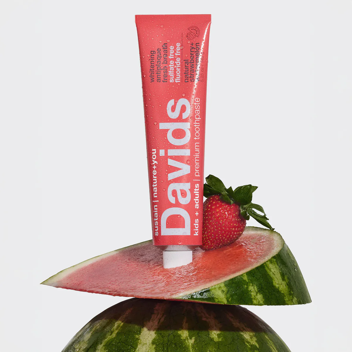DAVIDS Whitening+Antiplaque Kids+Adult, Strawberry Watermelon dantų pasta