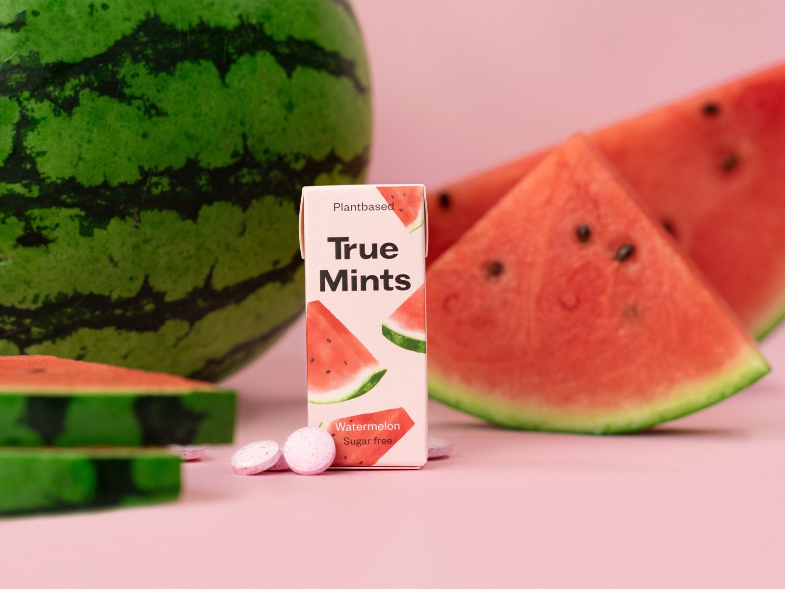 TRUE MINTS arbūzų skonio pastilės be cukraus