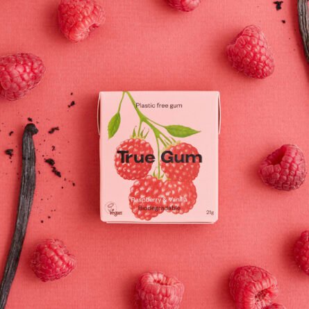 TRUE GUM avietinė kramtomoji guma be cukraus - Image 3