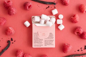 TRUE GUM aviečių ir vanilės skonio kramtomoji guma be cukraus