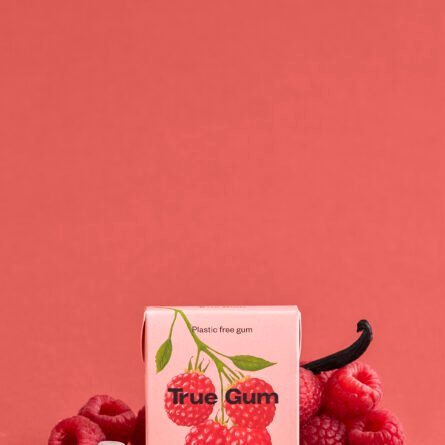 TRUE GUM avietinė kramtomoji guma be cukraus - Image 2