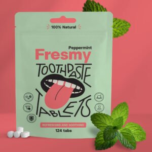 FRESMY Pipirmėčių skonio dantų pastos tabletės popieriniame maišelyje, 124 vnt.