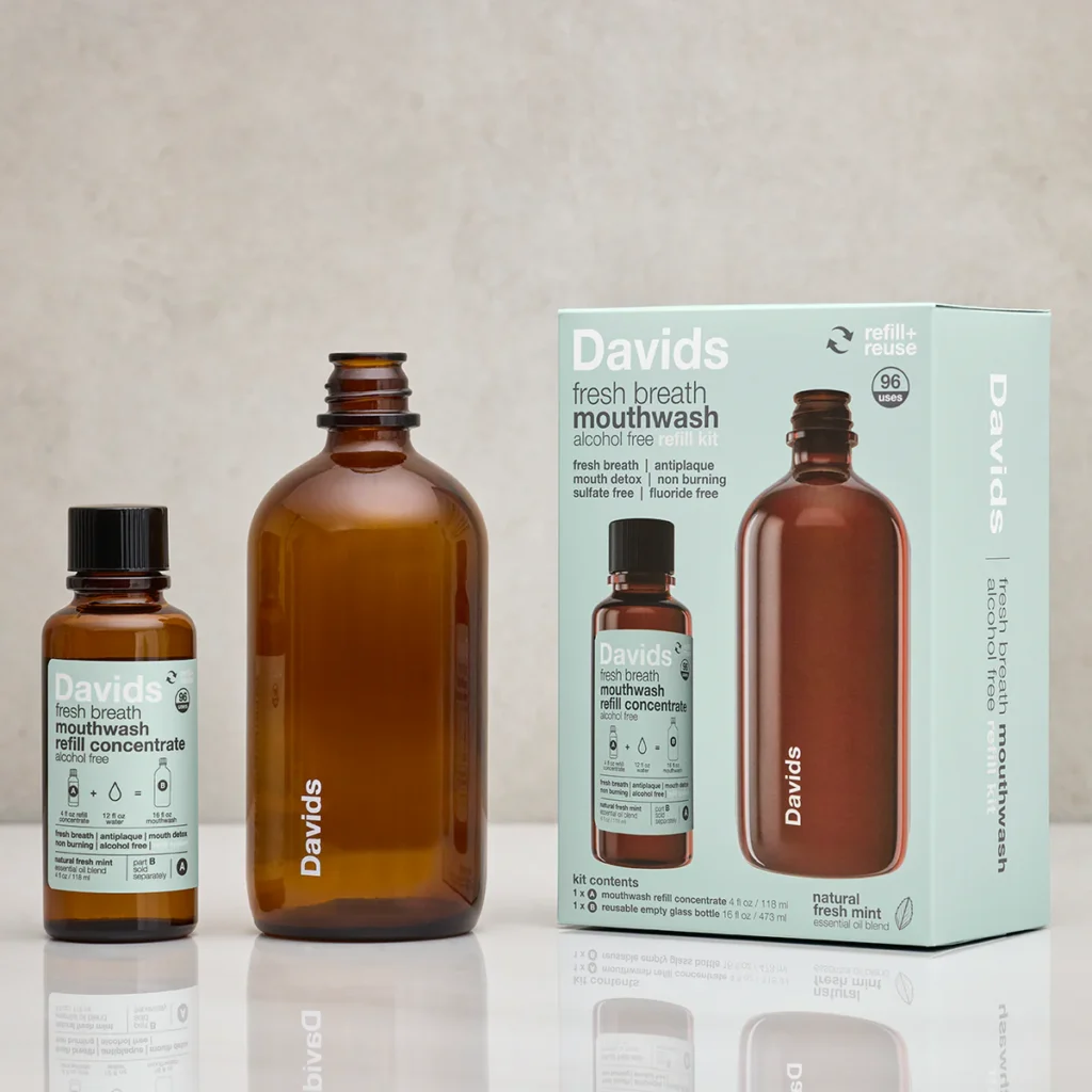 Davids Hydroxi™ burnos skalavimo skystis – natūralus šviežios mėtos skonis