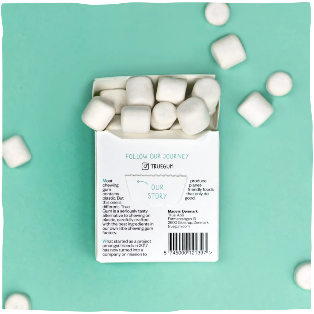 TRUE GUM pipirmėtės skonio kramtomoji guma be cukraus