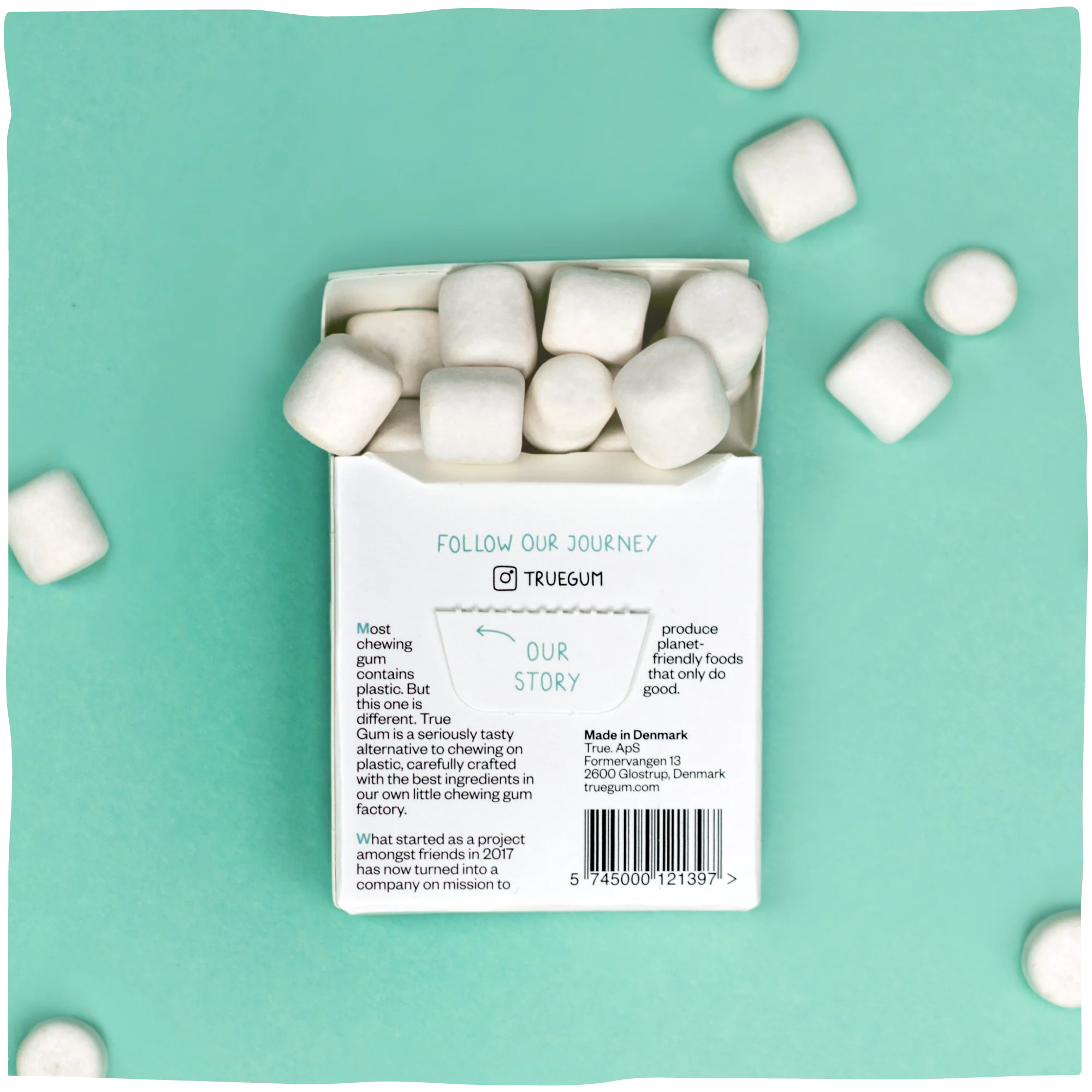 TRUE GUM pipirmėtės skonio kramtomoji guma be cukraus