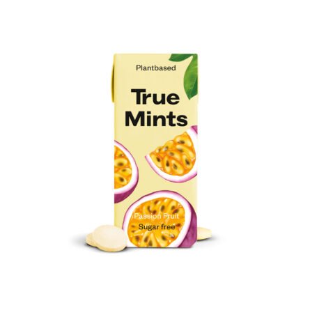 TRUE MINTS pasiflorų skonio pastilės be cukraus - Image 1