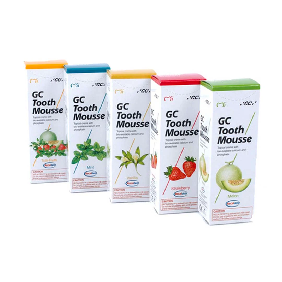 GC TOOTH MOUSSE RECALDENT dantų kremas be fluoro