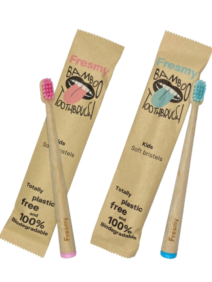 Bambukiniai vaikiški FRESMY dantų šepetėliai