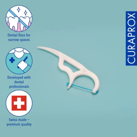 CURAPROX tarpdančių siūlas su laikikliu - Image 3